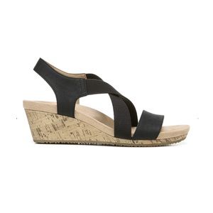 Naturalizer Women's Mexico Medium/Wide Wedge Sandal Blk Cas Sde 7.5M NIB
